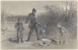 Teun el cazador junto al cadáver de Zijtje de Ferdinand Carl Sierich