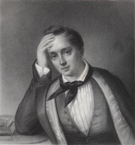 Retrato del poeta Yevgeny Abramovich Baratynsky 1800-1844, 1830s de Ferdinand Chevalier