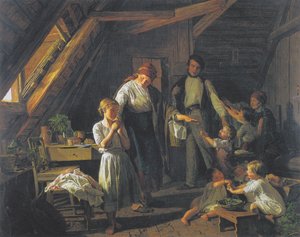 Despedida de los padres - el hijo mayor cuida de los hermanos en ausencia de los padres