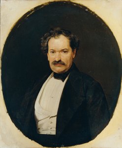 Caballero con abrigo negro y chaleco blanco de Ferdinand Georg Waldmuller