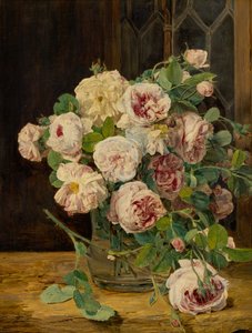 Ramo de rosas en la ventana de Ferdinand Georg Waldmuller