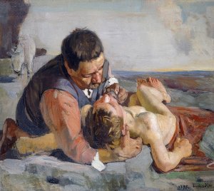 El buen samaritano. Hacia 1883 de Ferdinand Hodler