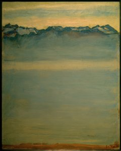 Lago de Ginebra con los Alpes de Saboya de Ferdinand Hodler