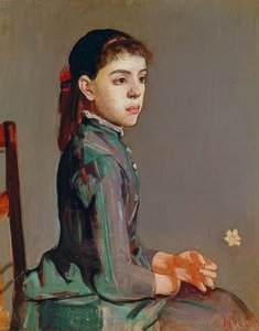 Joven chica - Louise Duchosal. 1885 de Ferdinand Hodler