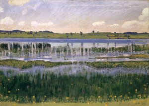 Lago Burgäschi cerca de Langenthal, ca. 1901 de Ferdinand Hodler
