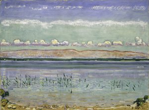Lago de Ginebra con colinas de Jura, 1911