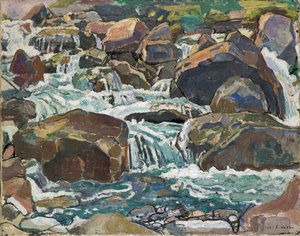 Arroyo de montaña cerca de Champéry de Ferdinand Hodler