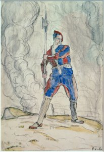 Landsknecht de pie, estudio para la Batalla de Marignano