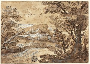 Paisaje con casa a lo lejos de Ferdinand Kobell