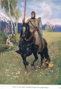 Así fue como Parsifal comenzó su peregrinaje, ilustración de Las historias de las óperas de Wagner, pub. por George Harrap & Co Ltd 1932 de Ferdinand Lecke