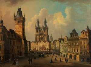 La Plaza de la Ciudad Vieja de Praga de Ferdinand Lepie