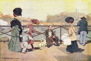 El mendigo ciego en el puente de las artes de París, en Imagier de l