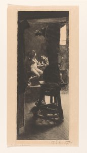 En el estudio del escultor (título original del objeto) de Ferdinand Schmutzer (signed by artist)