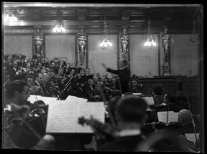 Ensayo del miembro vienés de una orquesta filarmónica