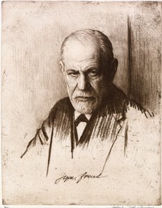 Retrato de Sigmund Freud (1856-1939). Oeuvre de Ferdinand Schmutzer (1870-1928), grabado