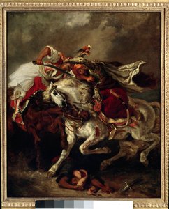 Batalla de Giaour y Pasha (Marruecos) de Ferdinand Victor Eugene Delacroix