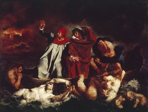 El barco de Dante, de la Divina Comedia de Dante Alighieri de Ferdinand Victor Eugene Delacroix