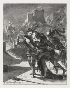 Hamlet: Hamlet se apresura a seguir al fantasma de su padre, 1835