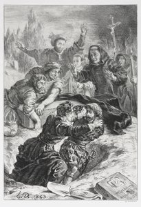 Hamlet: Hamlet y Laertes en la Tumba de Ofelia de Ferdinand Victor Eugene Delacroix