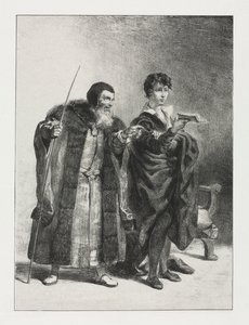 Hamlet: Polonio y Hamlet, 1834 de Ferdinand Victor Eugene Delacroix