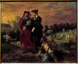 Hamlet y Horacio en el cementerio. Acto V de la obra 