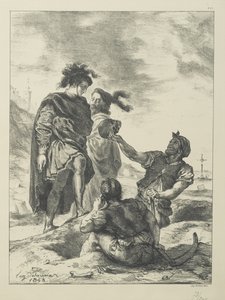 Hamlet y Horacio ante los sepultureros de Ferdinand Victor Eugene Delacroix