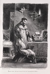 Ilustraciones para Fausto: Fausto en su camerino, 1828 de Ferdinand Victor Eugene Delacroix