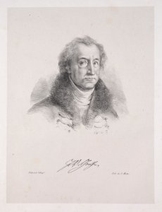 Ilustraciones para Fausto: Frontispicio - Retrato de Johann Wolfgang von Goethe, 1828 de Ferdinand Victor Eugene Delacroix
