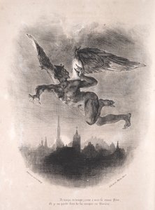 Ilustraciones para Fausto: Mefistófeles en el aire, 1828 de Ferdinand Victor Eugene Delacroix