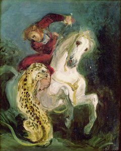 Jaguar atacando a un jinete, c.1855