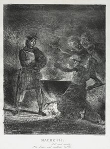 Macbeth consultando a las brujas, 1825 de Ferdinand Victor Eugene Delacroix