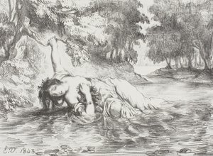 La Muerte de Ofelia, 1843 de Ferdinand Victor Eugene Delacroix