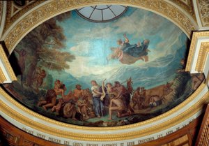 Orfeo viene a civilizar a los griegos aún salvajes y enseñarles las artes de la paz Fresco de Eugène Delacroix (1798-1863) que decora la cúpula de la biblioteca de la Asamblea Nacional (Palais Bourbon) 1843 París de Ferdinand Victor Eugene Delacroix