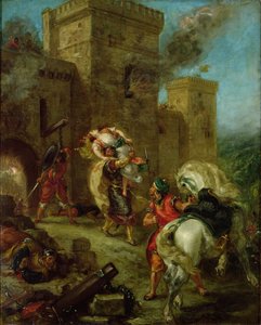 Rebeca secuestrada por el templario, Sir Brian de Bois-Guilbert de Ferdinand Victor Eugene Delacroix