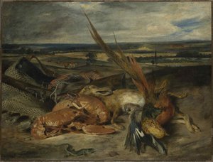 Naturaleza muerta con una langosta, 1827 de Ferdinand Victor Eugene Delacroix