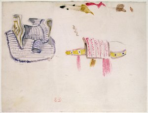Estudios de sillas de montar árabes, c.1832 (acuarela) de Ferdinand Victor Eugene Delacroix