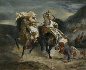 El combate del Giaour y Hassan de Ferdinand Victor Eugene Delacroix