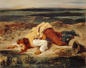 Bandido herido (Pastor romano), c.1825 de Ferdinand Victor Eugene Delacroix