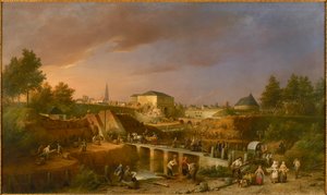 Demolición de la Puerta de San Jorge en 1866, 1869 de Ferdinand de Braekeleer the Elder