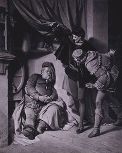 Escena de Enrique IV, Parte 1 de Shakespeare (Acto II, Escena 4) de Ferdinand the Elder Piloty