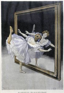 Danza clásica: bailarina haciendo ejercicios frente a un espejo - s.f., doc. alemán