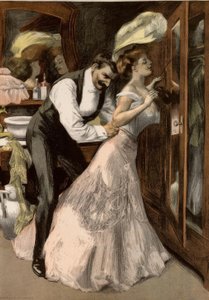 Antes del Redoute. / ¿Cuánto tiempo necesita una mujer para vestirse poco? de Ferdinand von Reznicek