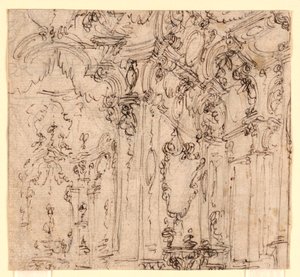 Diseño de Escenario: Salón en un Palacio de Ferdinando Galli Bibiena
