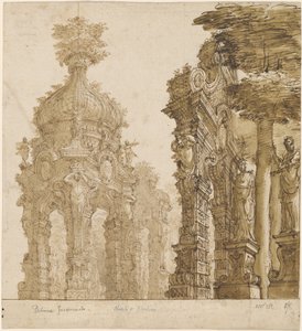 Diseño escénico de pabellones de jardín de Ferdinando Galli Bibiena