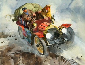 Carrera de diez mil millas (gouache sobre papel)