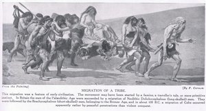 Migración de una tribu, ilustración de 