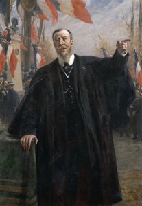 Paul Déroulède 1846-1914 dando un discurso en Bougival, enero 1913