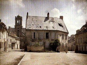 Casa con techo dañado, Soissons, Aisne, 1917 de Fernand Cuville