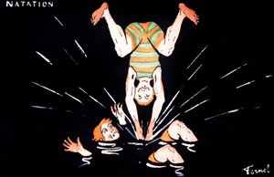 Natación, c.1900 (ilustración) de Fernand Fernel