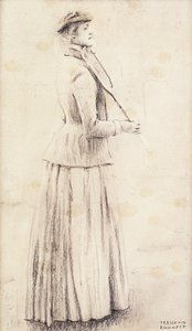 Una Jugadora de Tenis; Estudio para "Memorias", c.1887 de Fernand Khnopff